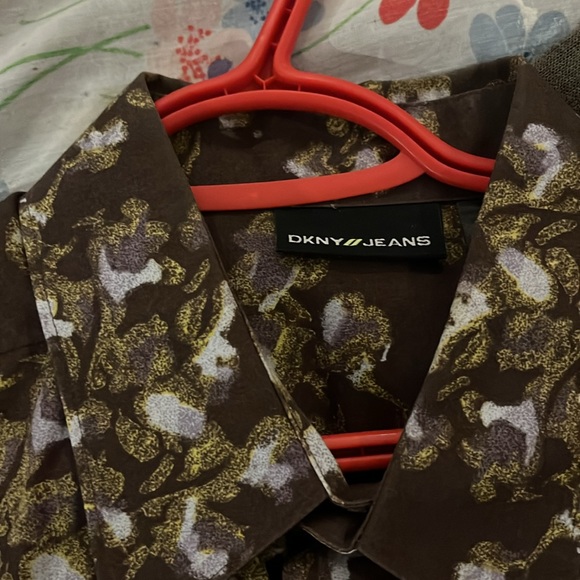 DKNY mens brown print shirt - Picture 3 of 4